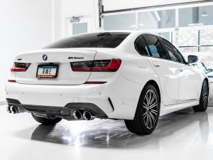 BMW 3 Series Performance Exhaust - AWE Tuning - Non-Resonated Touring Edition - Quad Tips - Chrome Silver - `19-`27
